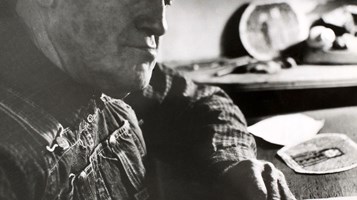 James Castle portrait, black and white