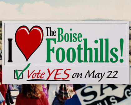 Boise Foothills Bumper Sticker With Photo Background