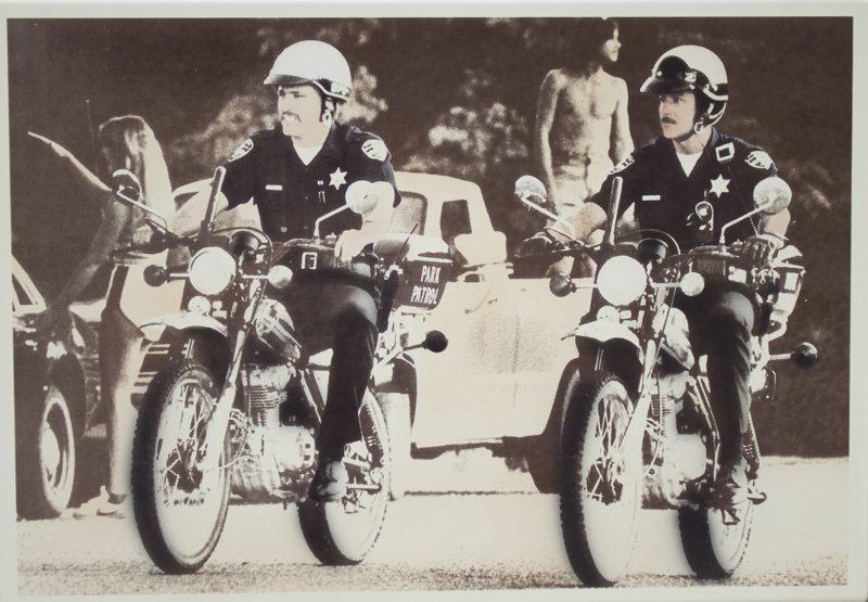 The image of two Boise police officers on motorcycles in 1981.