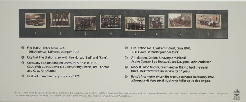 The image key for the 8 photos on the back of the third section of the Memorial Wall.