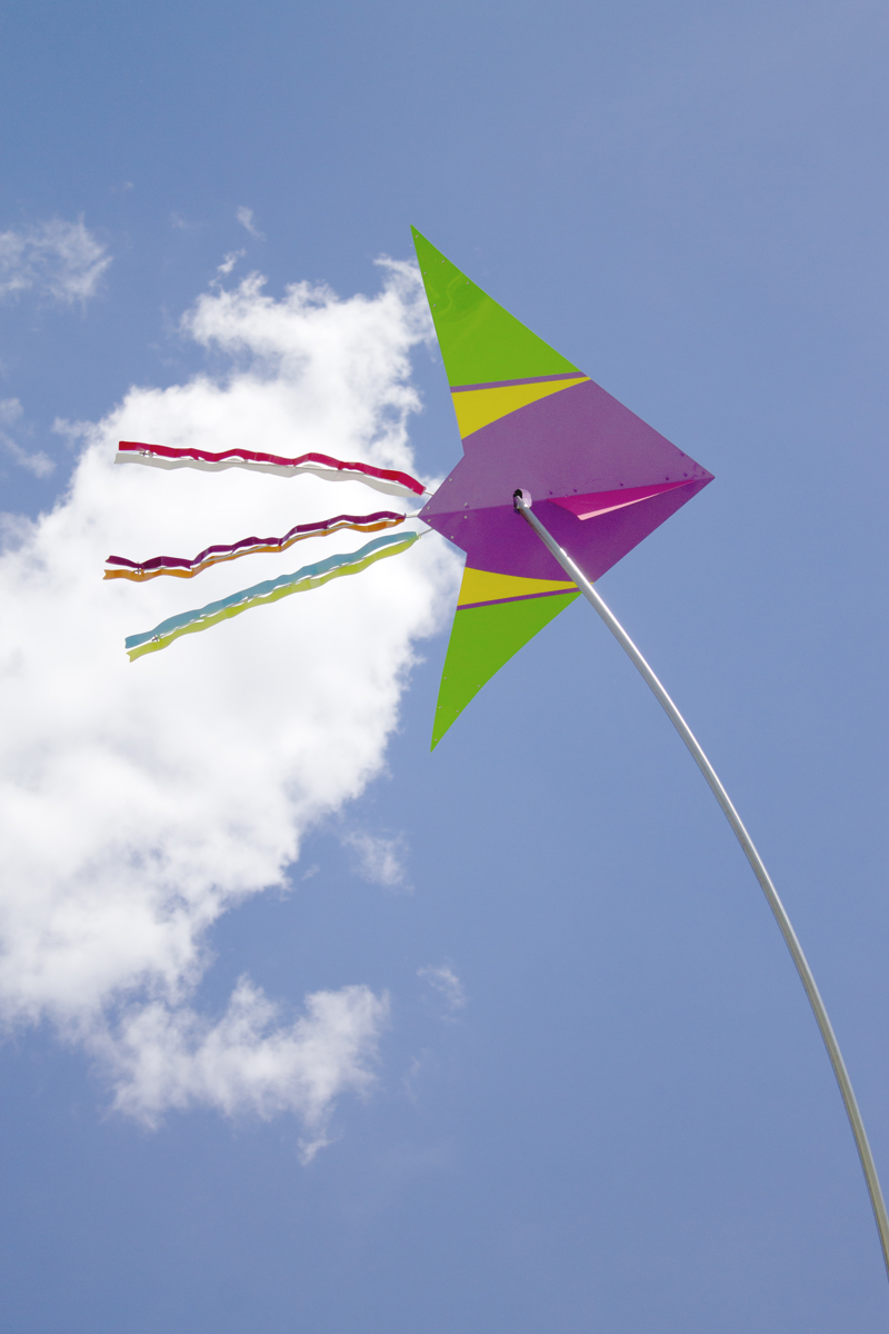 A closeup of one of the kites which a racer kite.